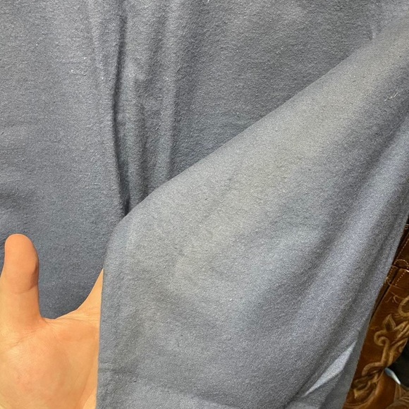 vintage 90s 2000s casual blue button up collared long sleeve flannel w/ pockets - Picture 8 of 8